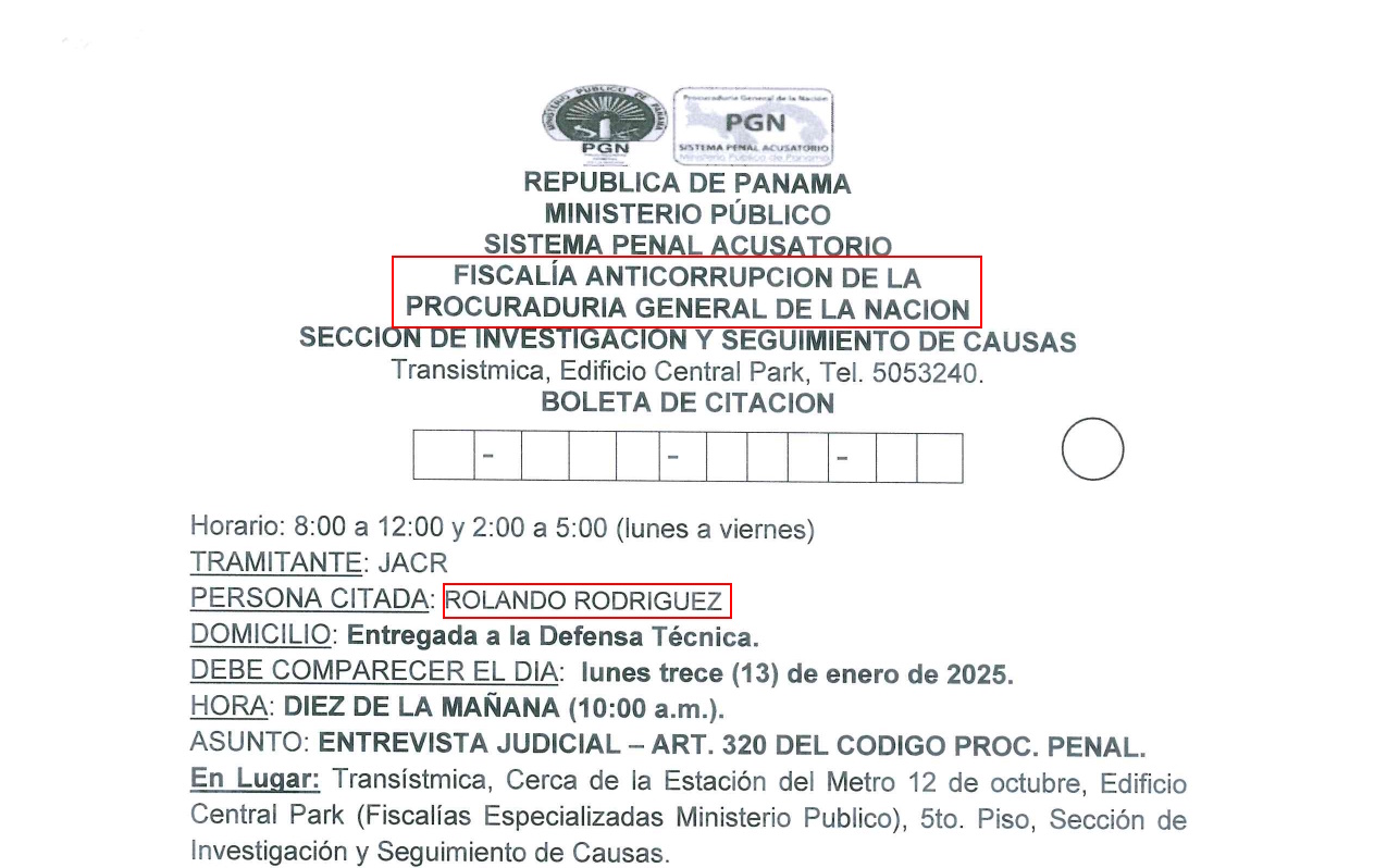 Autoridades ponen la mira en Rolando Rodríguez por corrupción en Panamá